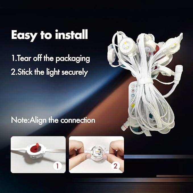 100ft Permanent Outdoor Lights with 4 Control Methods, RGB Smart Plus Outside Year Round Led Lights for Home, Roof, Balcony, 72 Led Bulbs/IP6 Waterproof/Work with Google Assistant/Alexa