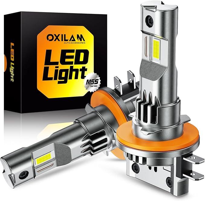 OXILAM H11B LED Bulb, 800% Brighter H11B Bulbs 6500K White, 1:1 Precision Beam, Plug & Play, 60,000H Lifespan