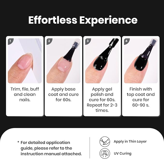 Beetles Black Gel Nail Polish -15ml Audrey Black Gel Polish Soak Off UV LED Needed Nail Art Manicure Salon DIY Design at Home Gifts for Woman
