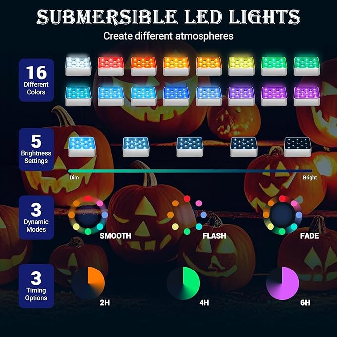 LOFTEK Rechargeable Pool Lights with Remote, 13 LEDs Waterproof Magnetic Underwater Light, 16 Color Changing Submersible Light for Above Ground Inground Pool, Pond, Hottub, Fountain, Party, 4 Pack