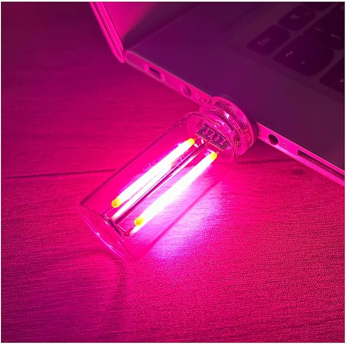 Retro Car Lamps, USB LED Car Interior Atmosphere Lights,Touch Control LED Night Light Mini USB Lamp with Multi-Color Ambient Lights for Car, Bedroom (Pink)