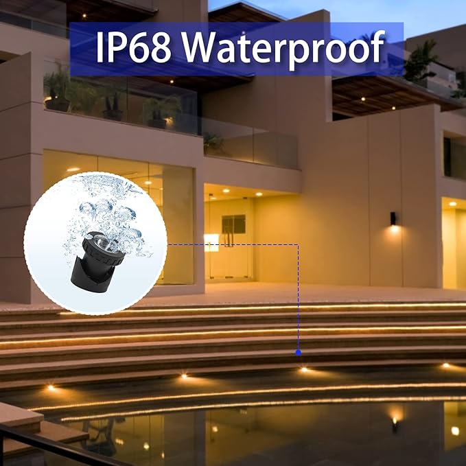 Colored Pond Lights with Timer, APP Control RGB Fountain Light IP68 Waterproof, Dimmable Outdoor Landscape Lights for Fish Tank Pond Fountain Garden (3 Lights)