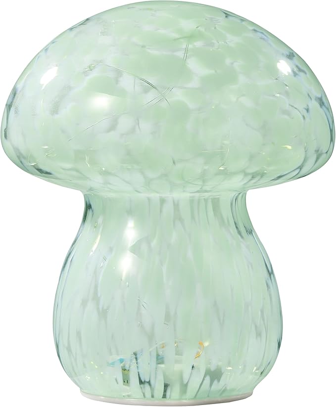 Mushroom Table Lamp, Small Bedside Table Lamp, 6.1 inches, Mushroom Decoration Cute Mini Atmosphere Lamp Home Decoration, Suitable for Bedroom, Living Room, Children's Room-Light Green