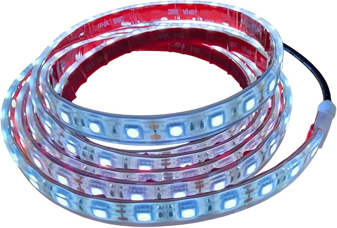 IP68 White 8FT Marine LED Strip Lights | Marine Submersible LED Light Strip | Boat LED Strip Light 12V Waterproof | Waterproof Led Lights | Under Gunnel Lights