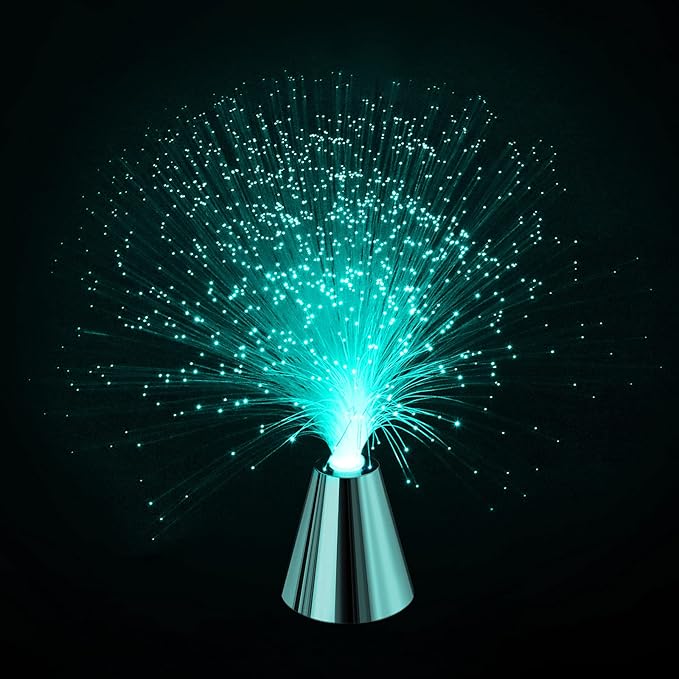 Sensory Fiber Optic Lamp - LED Color Changing with Cone Base - Fiber Optic Lights with Battery Powered - Calming Mood Night Light …