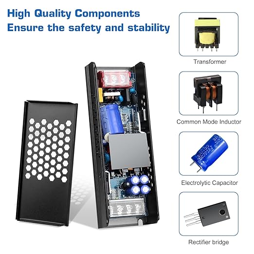 LED Driver 24V 120W 5A Slim LED Power Supply, AC 100-250V to 24V DC Adapter, Constant Voltage LED Transformer for Strip Lights, Bulbs, Garden and Cabinet Lights