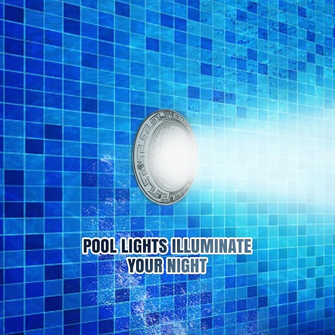 120V Pool Light for Inground Pools, 10 Inch LED Pool Lights with 50FT Cord, Underwater Swimming Pool Lights Suitable for 10 Inch Wet Niche, Input AC120V, 35W, White Light Pool Light