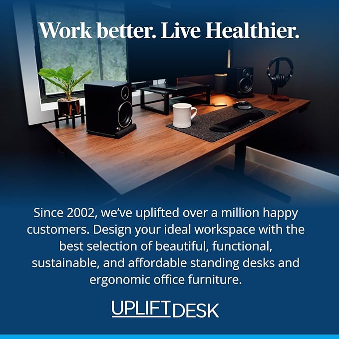 UPLIFTDESK E7 LED Desk Lamp - Adjustable 3 Color Modes, Dimmable Home Office Desk Light for Standing Desk, Dual Monitors, Aluminum Task Lamp (Silver Base)