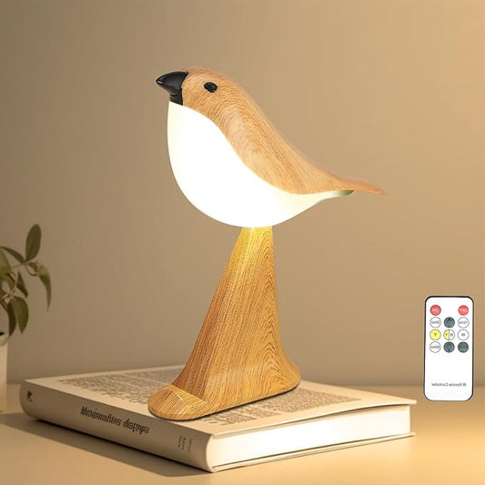 Cute Bird Table Lamp with Timer, Touch Bedside Lamp, Brid Night Light, Cordless Small Desk Lamps Battery Operated Nightstand Lamps, 3-Way Dimmable Light, Rechargeable Decorative Desk Lamp