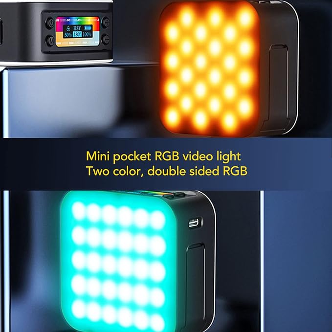 Pocket RGB Mini Fill Light, Double Sided Magnetic Portable Beauty Photography Light