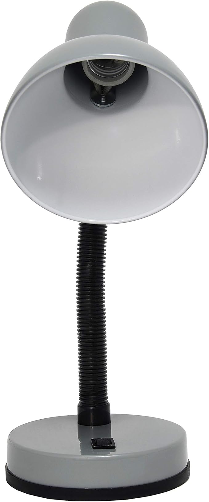 Simple Designs LD1088-SLV 14.25" Sleek and Sturdy Classic Gooseneck Study Desk Lamp, Gray