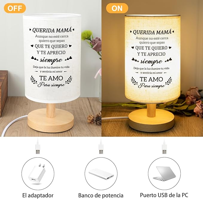 Gifts for Mom in Spanish,Regalos para Mamá Table Lamp, Mama Mothers Day Gifts, Mother Gifts in Spanish from Daughter Son, Regalos De Navidad para Mujer