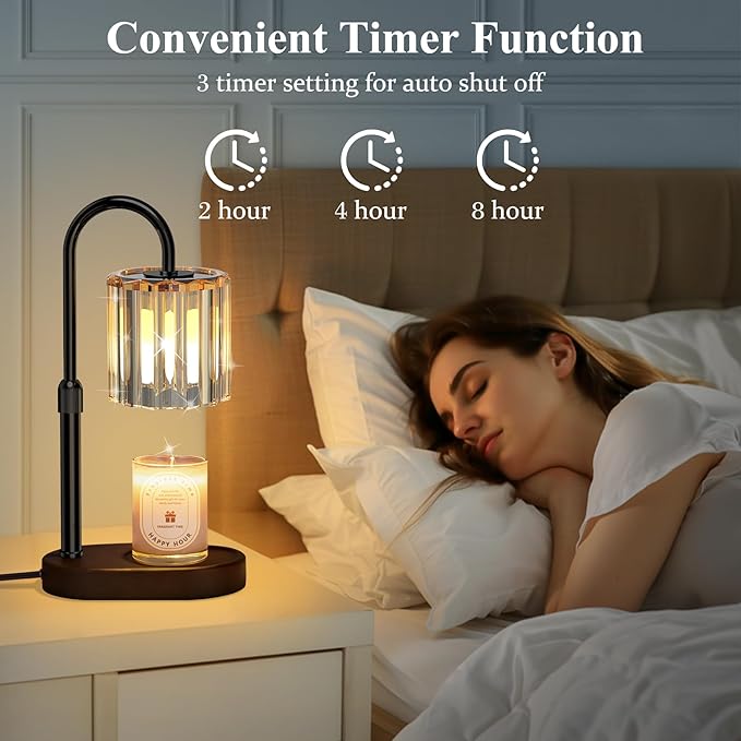 Lukasa Candle Warmer Lamp, with Timer Dimmer Adjustable Height, Home Decor, Room Decor, Wax Melt Warmer for Candles, Gifts for Mom, Birthday Gifts for Women