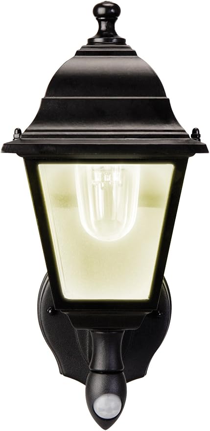 Maxsa 43319-RS Battery-Powered Motion-Activated Outdoor Wall Sconce, 3000K (Warm White), Black