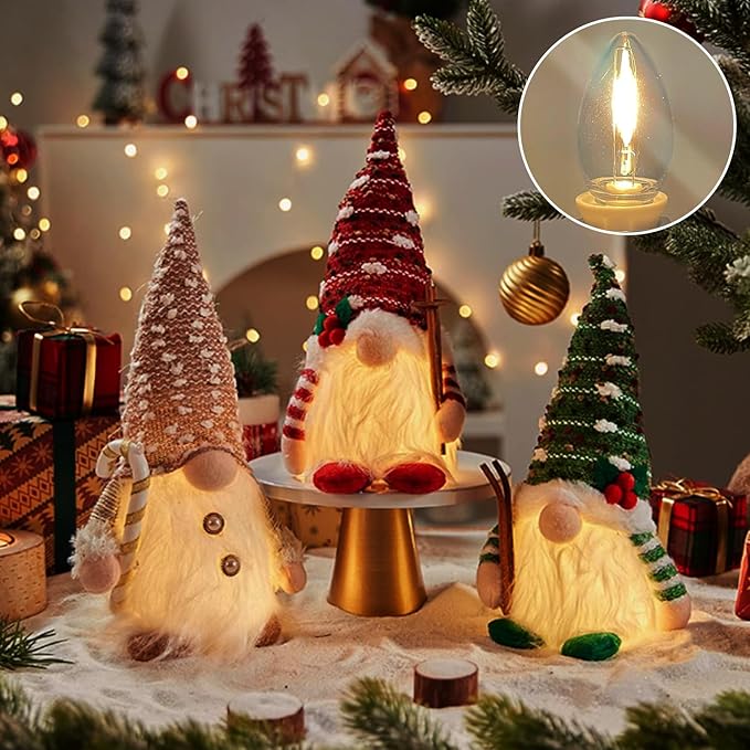 4 Sets 6FT White Accessory Cord with 8pcs LED Night Light Bulbs (4 Spare), E12 Socket C7 Bulbs Clip Lights with 360 Degrees On/Off Switch Plugs for Craft Lighting Halloween Christmas House Decorations