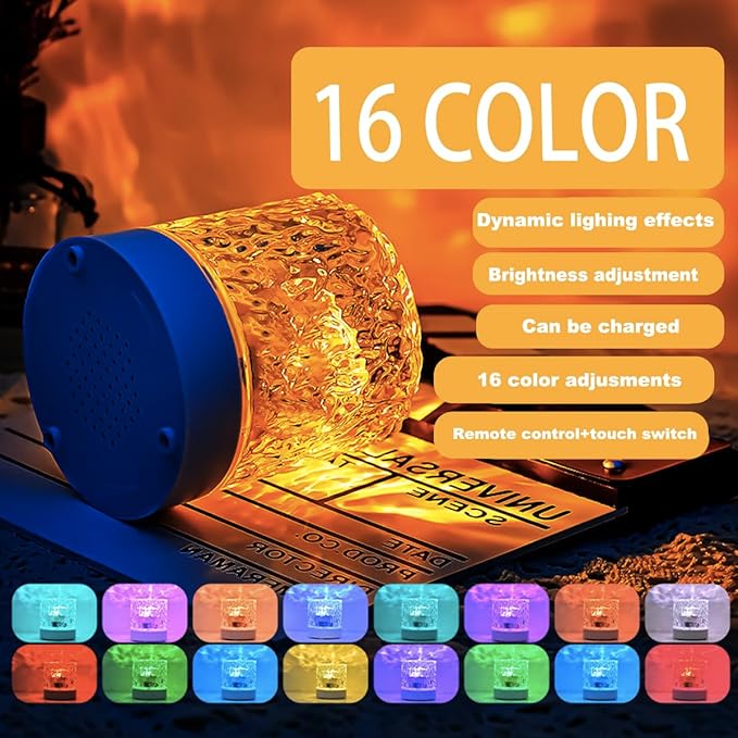 16 Colors Northern Lights Water Ripple Lamp, Ocean Wave Projector Light,Dimmable Water Effect Led Light,Ceiling Projector Lights for Bedroom Office Bar Party Living Room Christmas Gifts