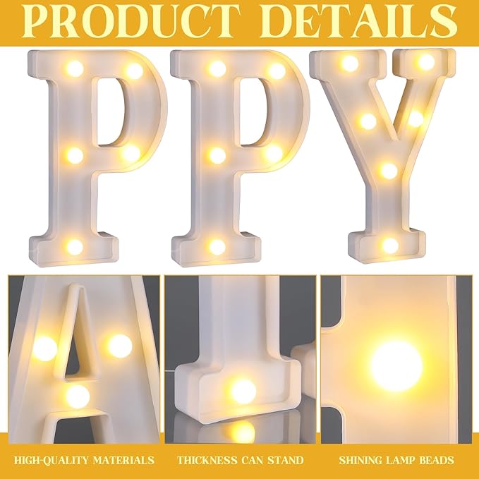 11 Pcs Happy Kwanzaa Large LED Letter Sign LED Lights Battery Powered Table Decorations for Party Favor Light Centerpiece Tabletop Decoration