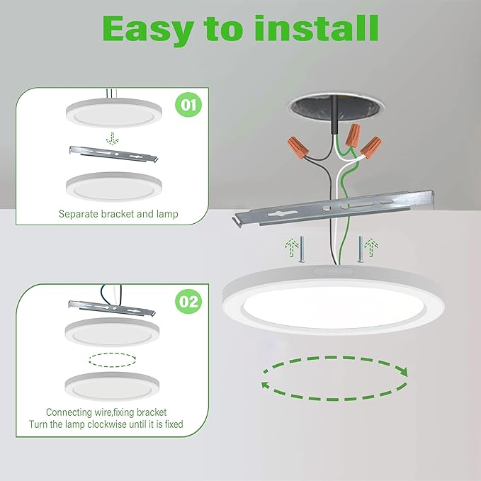 5.4" Flush Mount Ceiling Light Dimmable with ETL CERT, 5000K White LED Ceiling Lights Ultra Thin Round Overhead Light Fixture for Bedroom, Bathroom,Kitchen, Hallway,Basement,Closet,28Pack