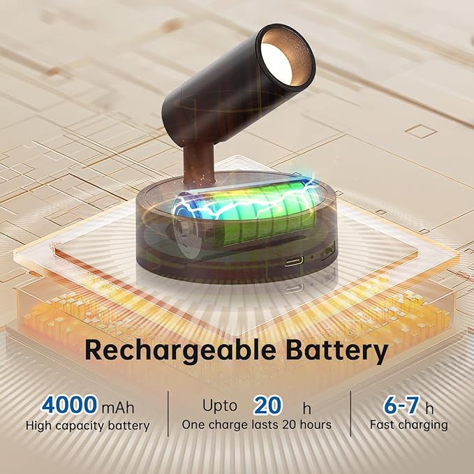 Spotlight Indoor, Wireless Battery Operated with Remote,Uplight Indoor Down Light for Picture on Wall, Plant Spotlight Dimmable Timer, Mini Ceiling Lights Painting for Trees Plant,Black 2 Pack