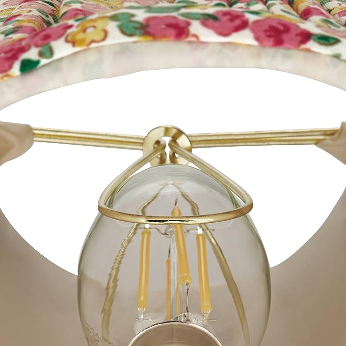 Nelle 3 1/2" Top x 6" Bottom x 5" High x 5" Slant Print Cottage Core Lamp Shade Replacement Small Red Yellow Empire Round Farmhouse Country Traditional Pleated Floral Clip On Candelabra - Springcrest