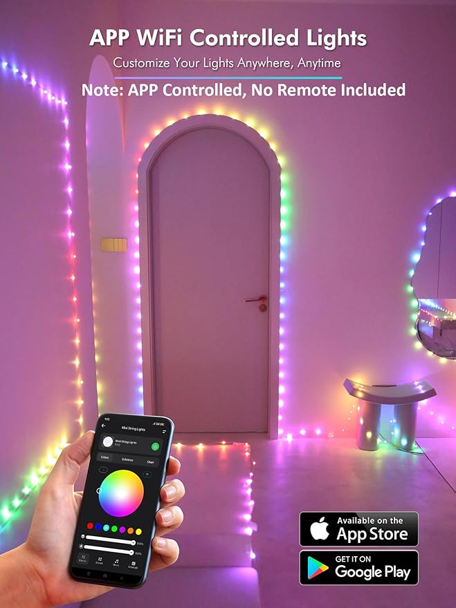 BrizLabs Smart Fairy Lights, 33ft 100 LED Color Changing Fairy Lights Work with Alexa/Google Home, WiFi Pastel Easter Light Dimmable RGB Twinkle Starry Light for Xmas Tree Home Party Easter Halloween