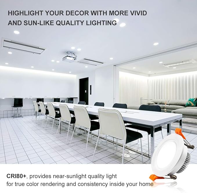 YGS-Tech 2 Inch LED Recessed Lighting, Dimmable Downlight 3W(35W Halogen Equivalent), CRI80, 5000K Daylight White Ceiling Light with LED Driver (10 Pack)