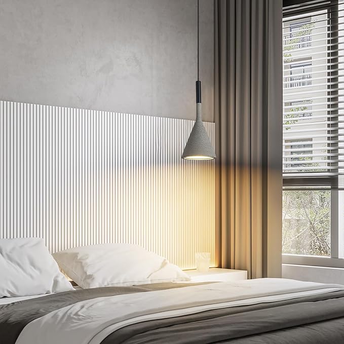 Farmhouse Black Pendant Light Fixtures 1-Light Concrete Industrial Kitchen Island Pendant Lighting for Dining Room Bedroom Hallway Pendant Ceiling Lamp(2-Pack)