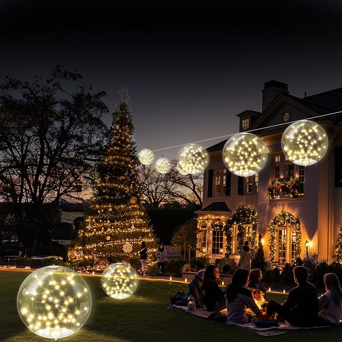 2 Pcs Solar Floating Pool Lights, 3000K Warm White LED Solar Powered Pool Light, IP68 Waterproof, Light Up Balls with Remote Control for Snowy Beach Yard Wedding Party Night Decor