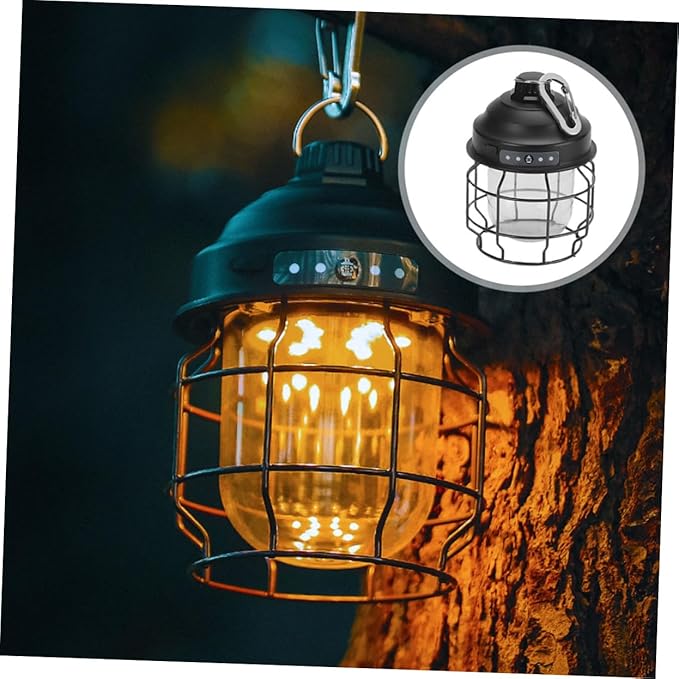 UPKOCH Rechargeable Lantern Battery Powered Tent Light Retro Style Camping Lamp Portable USB Outdoor Lamp