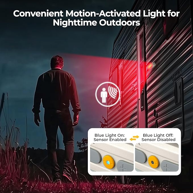 BougeRV Movable Area Light, Rechargeable Camping Lantern, 3200mAh Portable Camping Light, IP65 Waterproof, Camp Lamp for Tent, Power Outages, Emergency, Outdoor(Khaki)