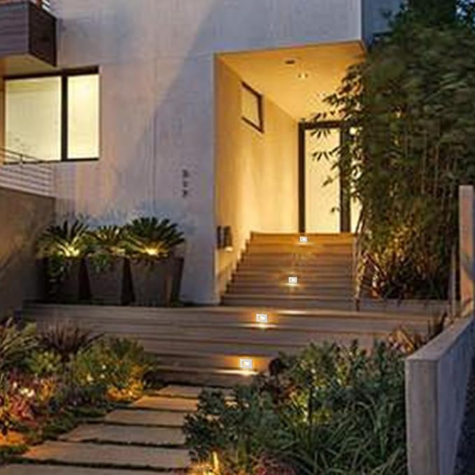 FTL 12-Pack Outdoor Step Lights LED Stair Lights Indoor, 12V 3000K/4000K/5000K Color Changing Deck Stair Light Outdoor, 3.5W 150LM Low Voltage Lights for Steps, Waterproof White