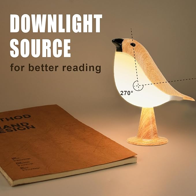 2Pack Cute Bird Table Lamp, Touch Control/Dimmable Brightness/3 Color Temperature/Cordless Desk Lamp Bedside Lamps for Nightstand, Bedroom, Small Space, Decoration