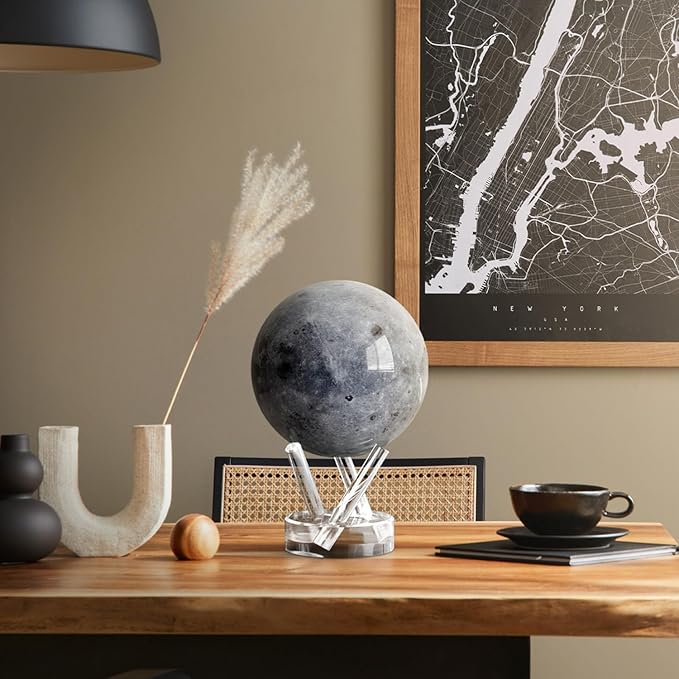 MOVA Globe - Moon Classic (4.5") | Rotating Lunar Globe Powered by Light | No Batteries Needed | Unique Desk Decor or Gift