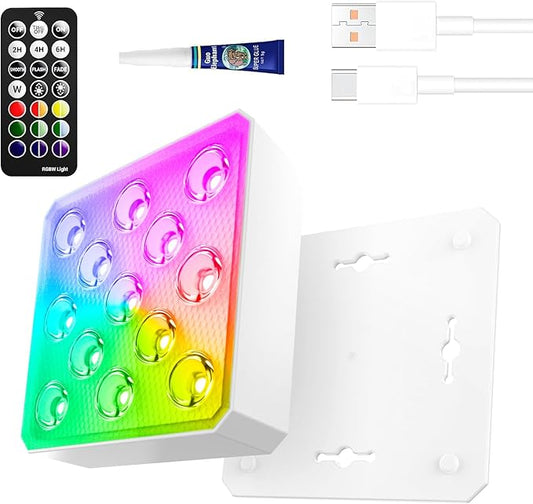 LOFTEK Submersible LED Lights with Remote Control, Rechargeable, RGB Color Change, Waterproof Light for Pool, Vase Base, Spa, Aquarium, Pond, Hot Tub, Decoration, Party (1 Pack)