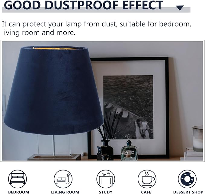 DOITOOL Lamp Shade for Table Lamp,Barrel Fabric Lampshade Drum Lampshades Cloth Lamp Shade Replacement,Lamp Covers Shade Accessories-Blue