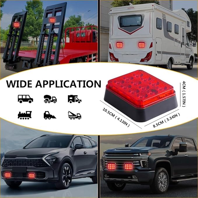 2PCS Magnetic Red Strobe Lights Rechargeable Flashing Emergency Beacon Safety Warning Lights Battery Powered Wireless Portable Magnetic Strobe Hazard Lights for Trucks Trailer Vehicles Car RV