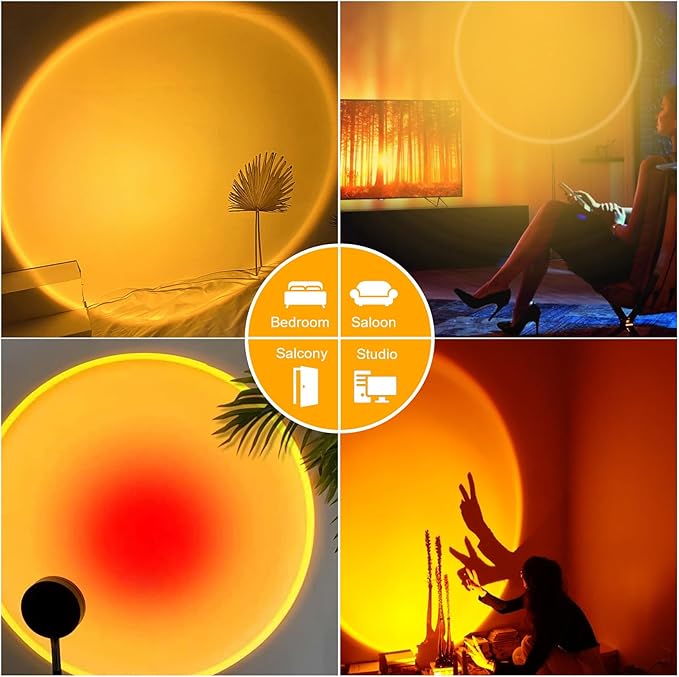 LED USB Sunset Lamp Night Light Projector Birthday Party Decoration Portable Mood Light for Bedroom Living,Sunset