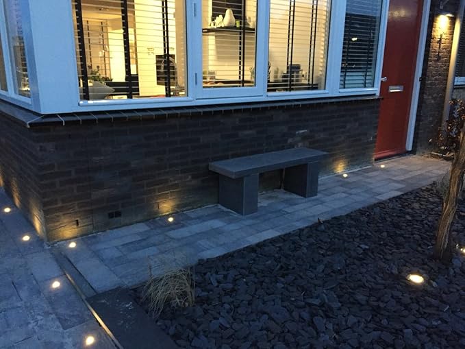 FVTLED Low Voltage LED Deck Light Waterproof Outdoor Garden Yard Decor Lamps Recessed Wood Decking Stair Landscape Pathway LED Step Lighting (6pcs, Warm White)