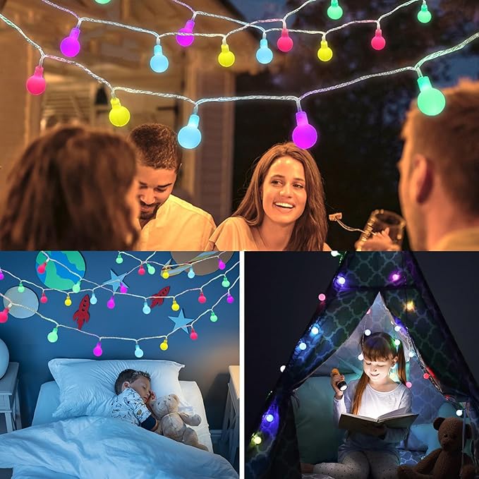 LYHOPE Easter String Lights, 100 LED 33ft Easter Pastel Lights 8 Lighting Modes with Timer, UL Listed 30V Low Voltage Globe String Lights for Patio, Tree, Garden, Indoor Decorations