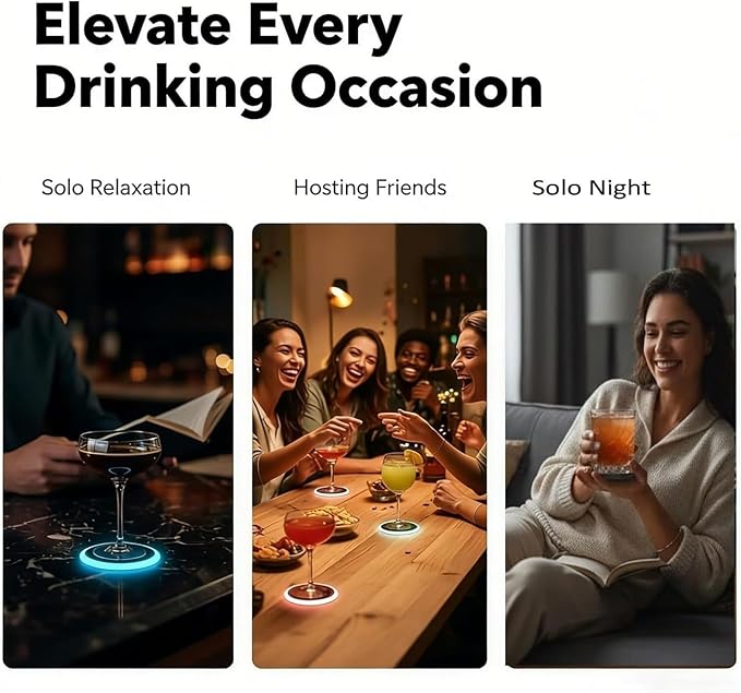 2026 Smart Roller Coaster 2.0 controlled, interactive beverage roller coaster with LED lighting and smart sensors carry for home party bar club drink (Black)
