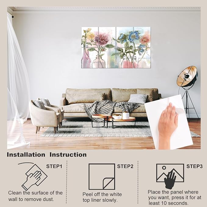 HONORIA 8 Pack Art Acoustic Panels 48X32Inches Sound Absorbing Panels,Self-adhesive Soundproof Wall Panels,Decorative Acoustical Wall Panels,Acoustic Treatment for Home Office&Recording Studio