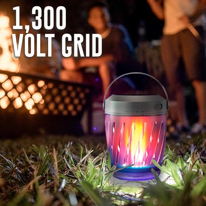 Solar Tiki Torch Lantern ZapperFlying Insect Control with Realistic Flickering Flame Accent Light Solar Powered Rechargeable Garden Lamp (Lantern)