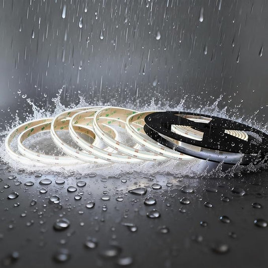 COB LED Strip Light IP68 Waterproof, 16.4FT 12V High Density 480 LEDs/m CRI>90 6000K Cool White Solid Silicone Sealed Dotless LED Tape Light for Outdoor, Pool, Bathroom, Landscape (No Power Supply)