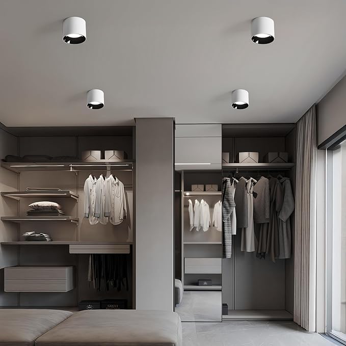 3Pack Modern LED Flush Mount Ceiling Light Fixture, 20W Dimmable & 3000K-6000K 3 Color Selectable White Cylinder Ceiling Lamps for Low Profile Living Room Hallway Entryway Kitchen Dining Room Foyer