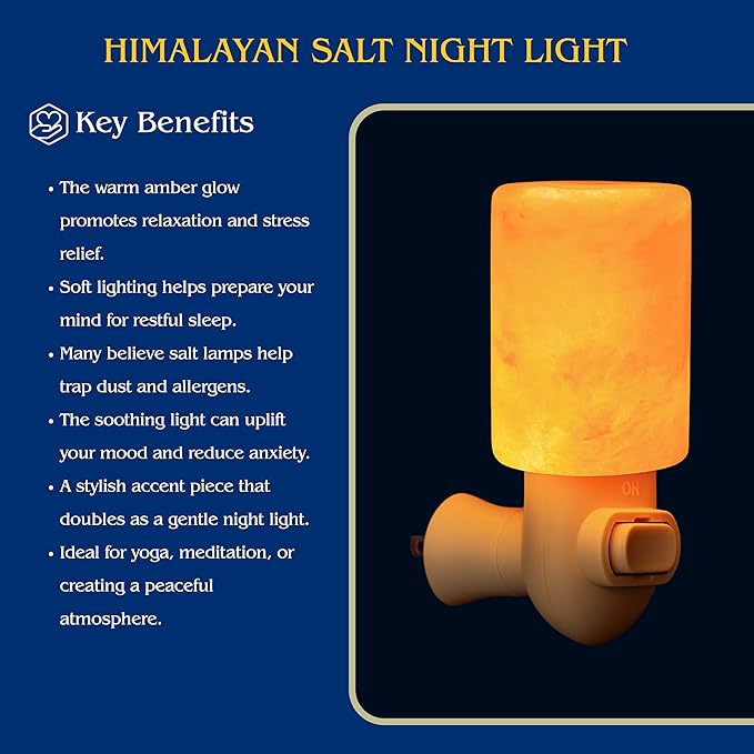 Spantik Himalayan Rock Salt Night Light Cylinder Shape 2Pack