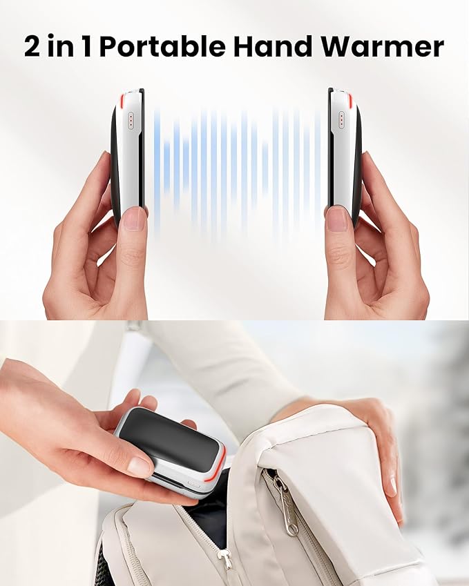 Gaiatop Electric Hand Warmers Rechargeable, Magnetic Pocket Hand Warmer 2-Pack, 3s Fast Heating, Fits in Gloves, Winter Sports Hunting Accessories, Warm Day Gifts for Men Women