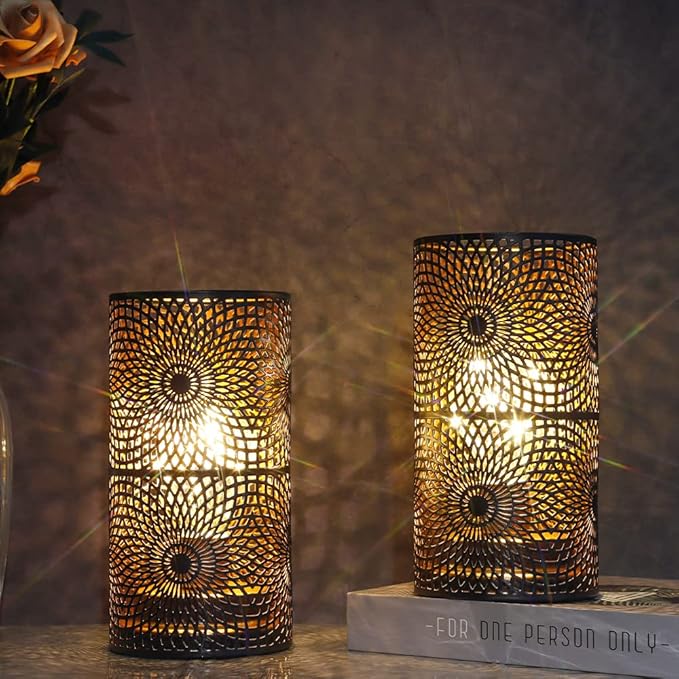 JHY DESIGN Battery Powered Table Lamp 2-Pack | Cordless Edison Bulb Accent Light