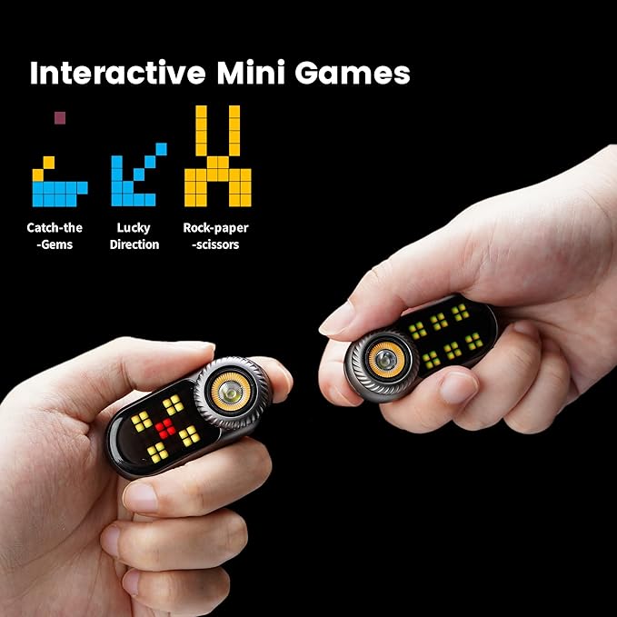 LOOPDOT EDC Flashlight (with Dotcase) – Rechargeable Small and Powerful LED Flashlight with RGB Pixel Display, Interactive Games, Adjustable Brightness – Cool Gadget Gift for Kids & Adults (Purple)