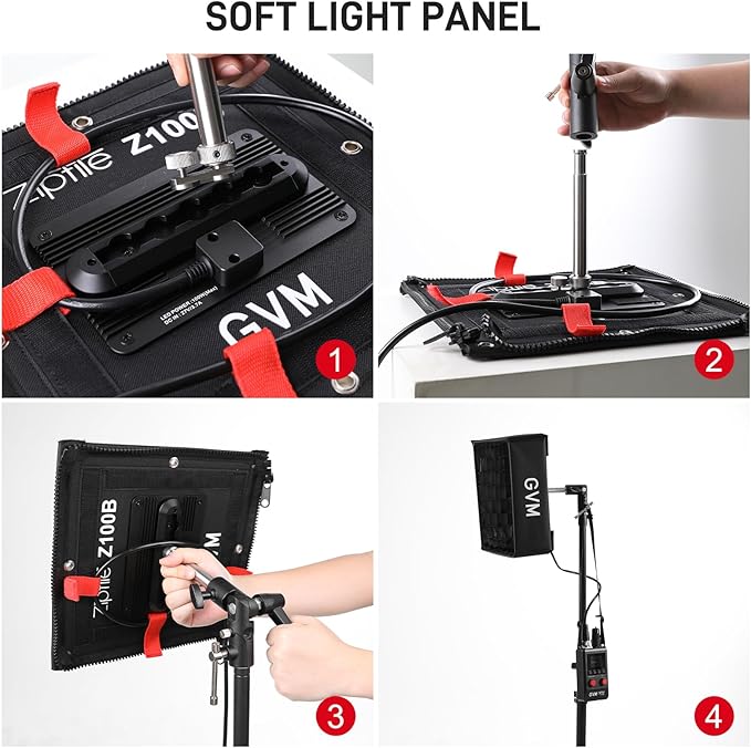 GVM 100W RGB Flexible Led Video Light, 2700K~6800K, Flexible Folding LED Panel Light, 12 Lighting FX with Soft Box, APP Control GVM Lighting for Photography