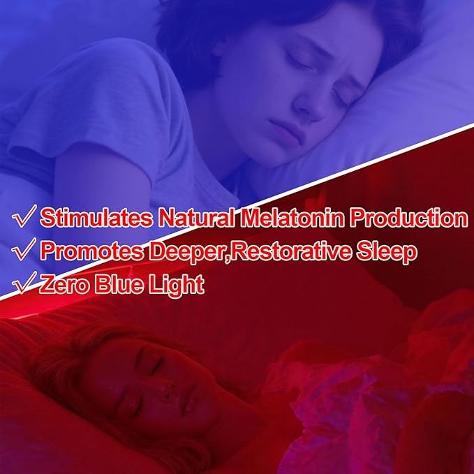 670nm Red Light Night Light for Sleep - Zero Blue Light, Adjustable Brightness & Energy Efficient Night Light Plug into Wall with Dusk-to-Dawn Sensor for Nursery, Bedroom, Bathroom[4 Pack]
